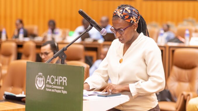 Catherine Mbui Program Officer/ Protection & Civic Space (PCS) Delivering oral statement on the situation of Human Rights in Africa- October 2025
