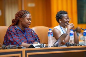 Janet Gbam, Senior Program Officer, Digital and Freedom of expression delivering ARTICLE 19 oral statement during the 81st Ordinary Session of the African Commission on Human and Peoples' Rights