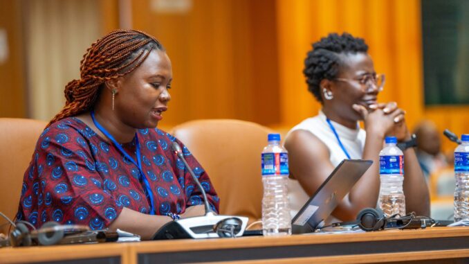 Janet Gbam, Senior Program Officer, Digital and Freedom of expression delivering ARTICLE 19 oral statement during the 81st Ordinary Session of the African Commission on Human and Peoples' Rights
